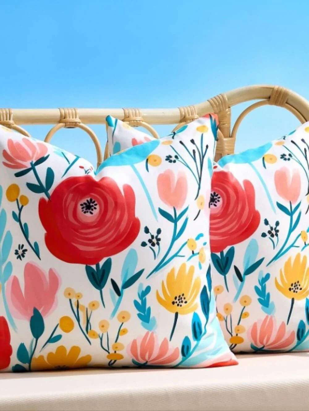 NEW! Vibrant Floral Indoor/Outdoor Pillow Covers Set Of 2